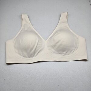 Luvlette Women Bra 1XL Beige T Shirt Wireless Strap Adjustable Smooth